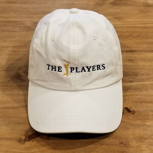 The Players Golf Hat White One Size Adjustable Ahead UBS Logo Classic Fit